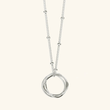 Silver Karma Necklace with Bead Chain